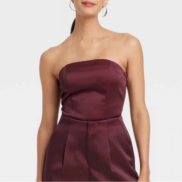 a new day | Tops | Burgundy Satin Tube Top | Poshmark